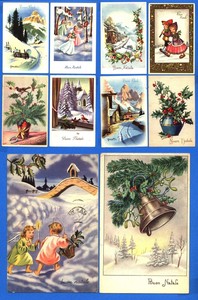 Buon Natale Anni 60.Lotto 10 Cartoline Di Buon Natale Originali Anni 30 60 Differenti Viaggiate 1 Ebay