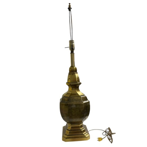 Vintage Brass Ginger Jar Pot Belly Table Lamp Swirl Pattern EUC - Picture 4 of 6
