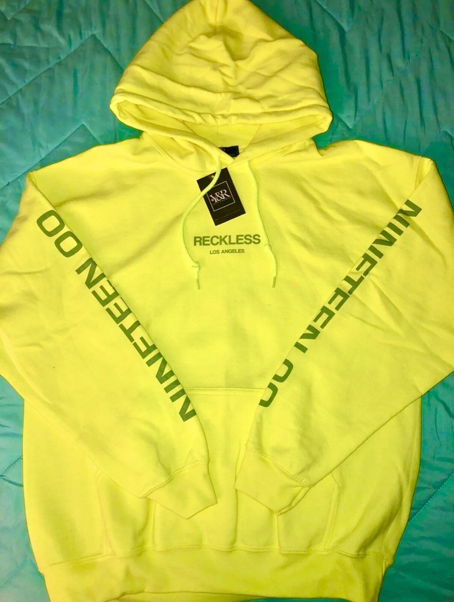 Young Reckless Men's Hoodie, Neon Yellow,