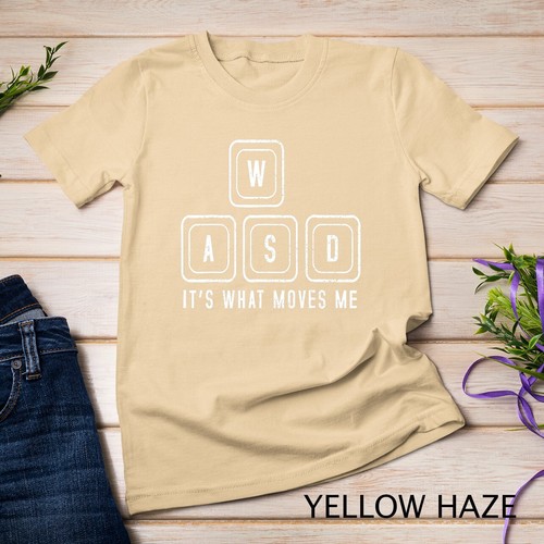 WASD It's What Moves Me - Funny PC Gamer Computer Nerd Gift Unisex T-shirt - Picture 15 of 15