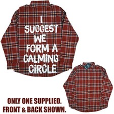 Image of Hocus Pocus x Cakeworthy Mary Back Print Flannel Plaid Shirt Form Calming Circle
