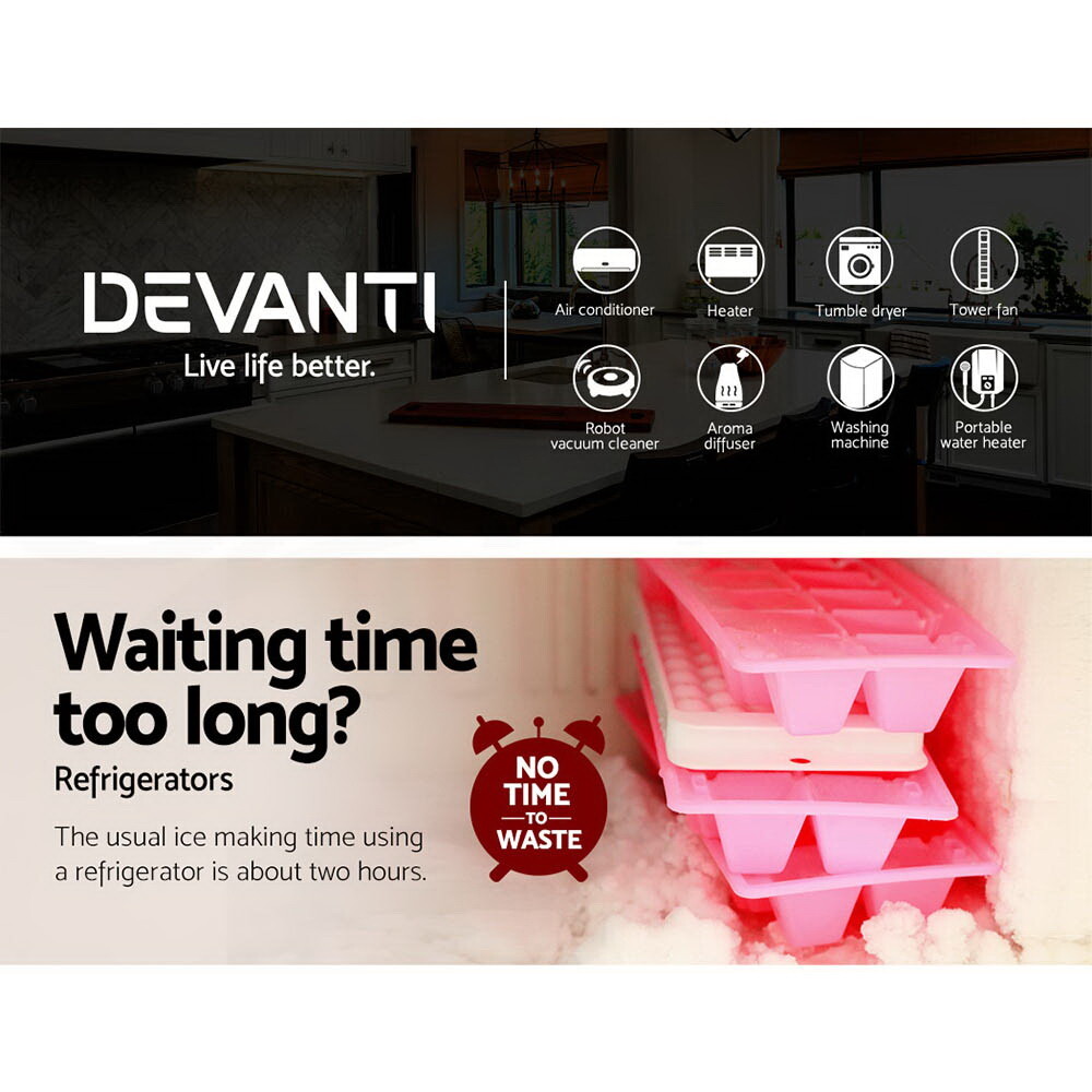 Devanti 3.2L Portable Ice Maker Commercial Ice Cube Machine Stainless