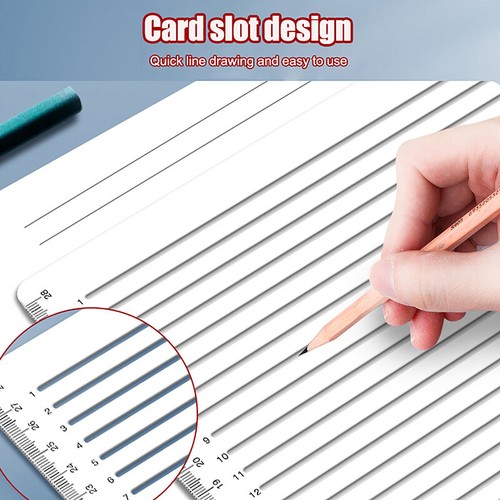 High Quality Straight Line Stencil Ruler Transparent Markings Ruler Template-j - Picture 8 of 15