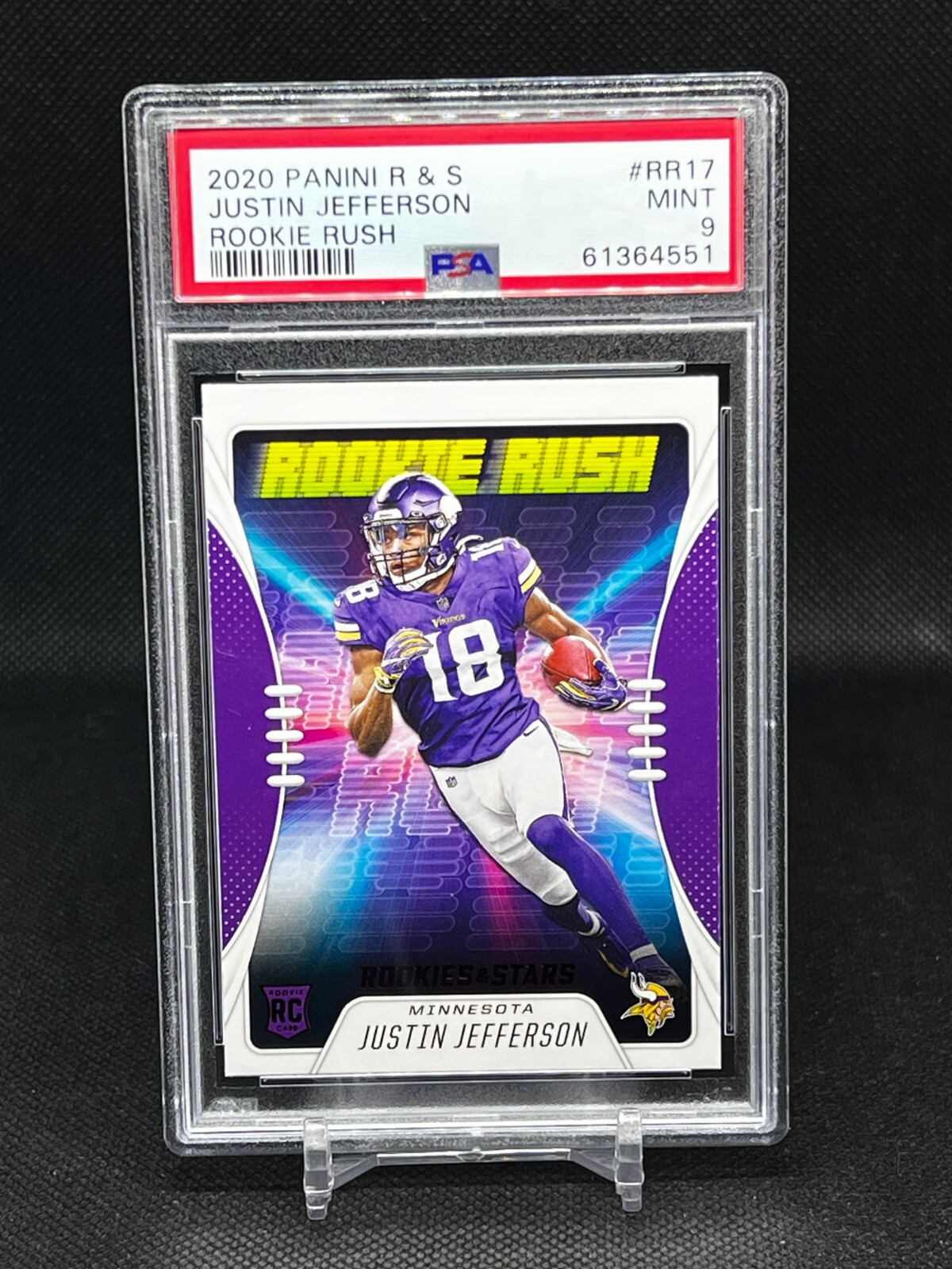 2020 Rookies & Stars Football Red Rookie Rush Justin Jefferson #RR17 PSA 9