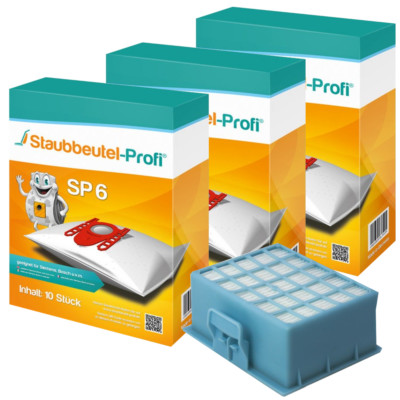 30 Staubsaugerbeutel SP6 1 Hepafilter geeig. für Bosch BGL 3A234