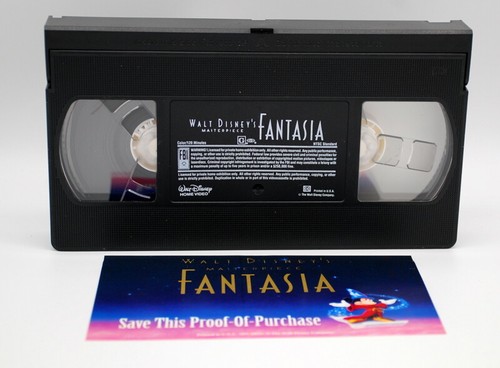 WALT DISNEY'S MASTERPIECE FANTASIA VHS TAPE WITH PROOF OF PURCHASE, 1991, USA - Picture 5 of 9