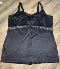 Ruby Ribbon Cami Shapewear *Level 4 Sz 46 Black Lace Full Support Style 3024 $89