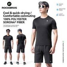 ROCKBROS Summer Cycling Clothes Suit Sports Short Sleeve Shirt Shorts Quick Dry