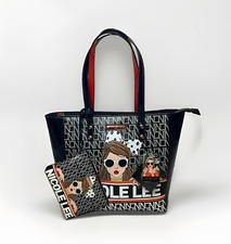 Nicole Lee Usa 2-piece See My Sweetheart Tote Shopper/ Wristlet Pouch Zip Top