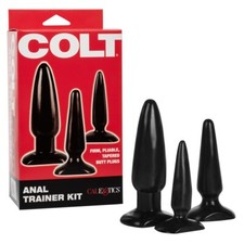 COLT ANAL TRAINER BUTT PLUG ASS TRAINING KIT Beginner Small Medium & Large Black