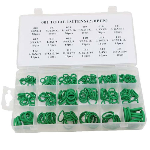 270PC 18Sizes A/C O-Ring Air Conditioning Rubber Seal Washer Assortment Kit Car - Picture 12 of 12