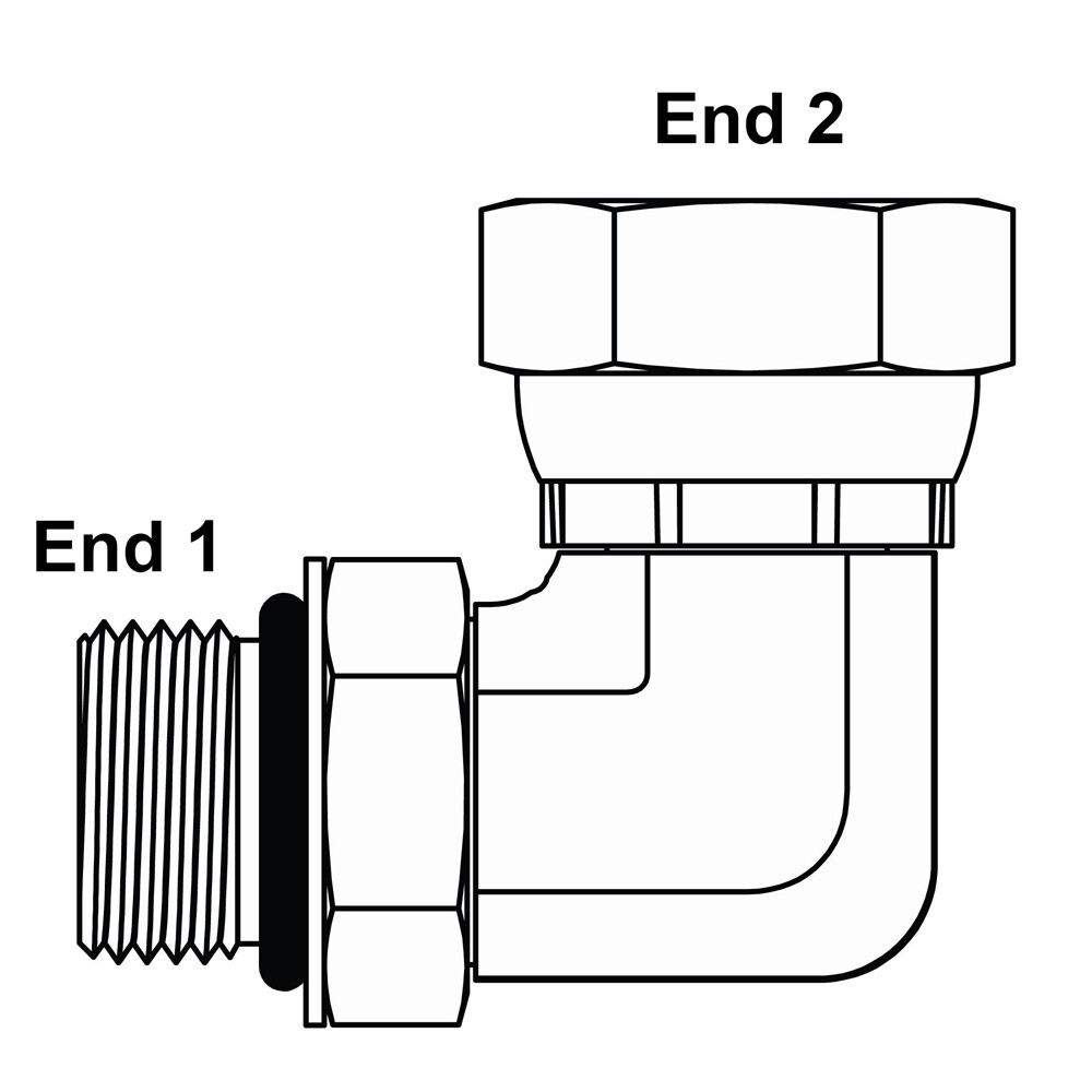 Adaptateur Pivotant 3/8" Male O-Ring Boss X 1/2" Female NPT - Référence 6900-6-8 - Livraison Gratuite