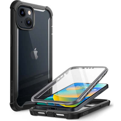 Handyhülle für iPhone 14 Plus Supcase Case Schutztasche Cover Futeral Schwarz