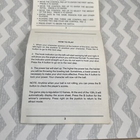 Championship Bowling Nintendo NES Manual Only NES-1F-USA Damaged READ Authentic