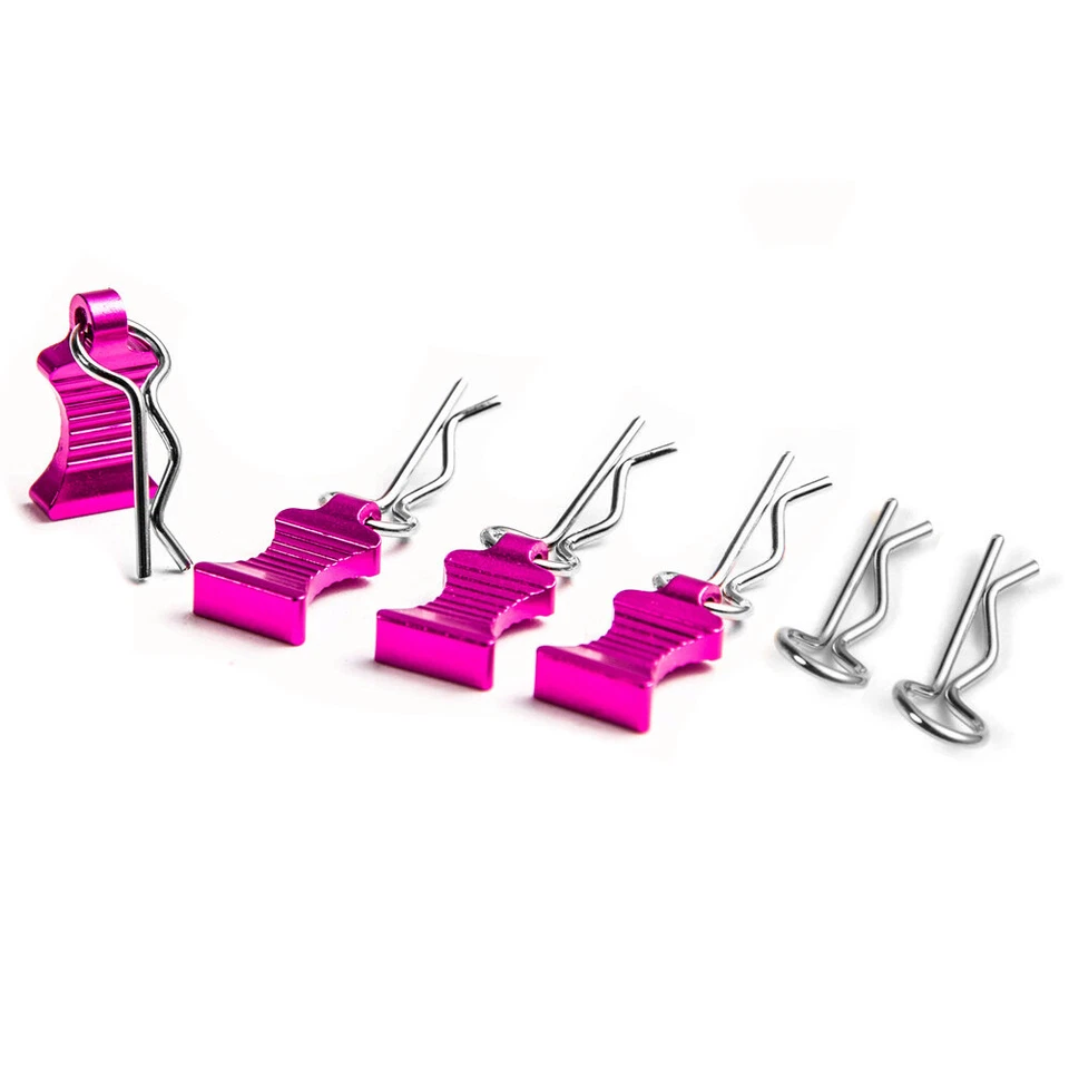 4Pcs R-type Body Shell Clips Pin with Aluminum Mount for 1/8 1/10 1/12 RC Cars - Image 2 of 4