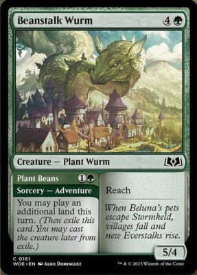 x4 Beanstalk Wurm // Plant Beans C MTG Wilds of Eldraine M/NM, English