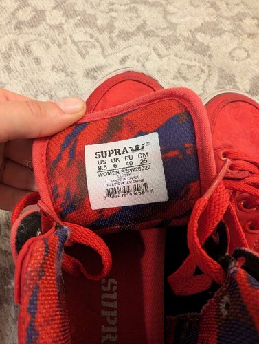 Supra VAIDER - High Top Trainers - Red Satin - Women’s Size 6 UK - Picture 3 of 8