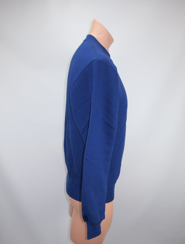 Blue VTG 90s Russell Athletic sweatshirt with small S, shown on mannequin against plain light background.