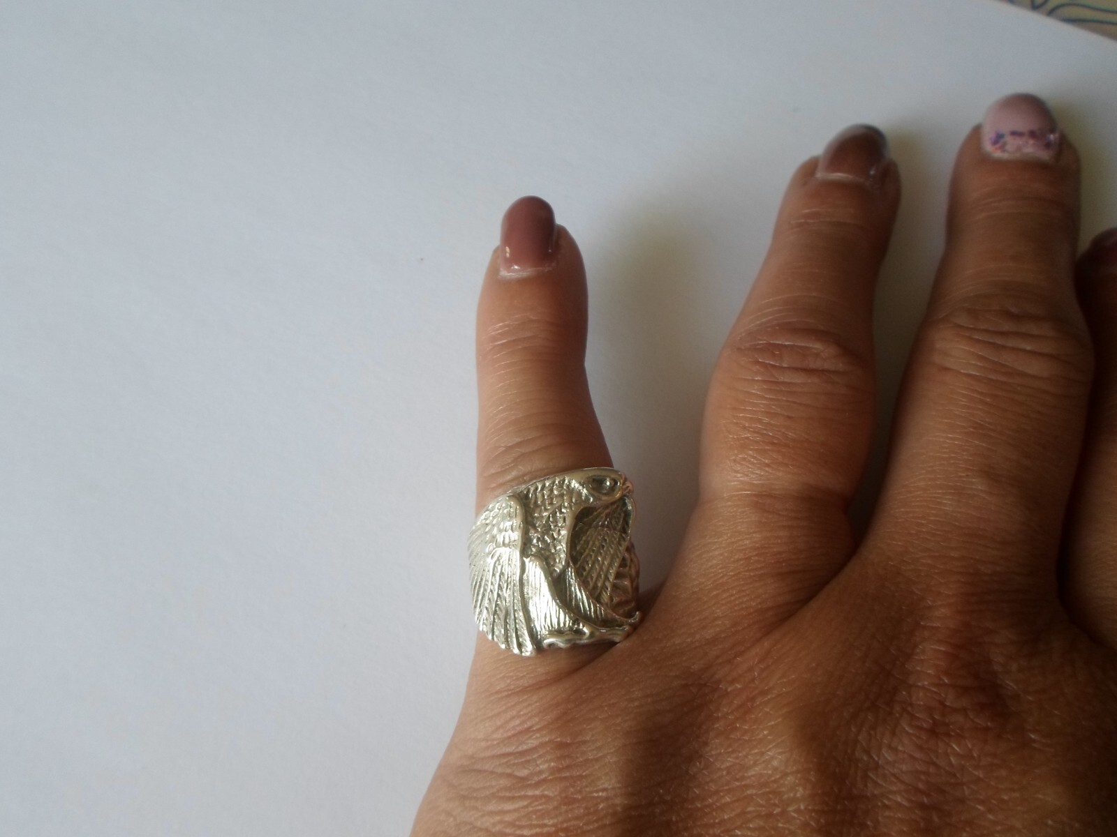 solid silver ring, eagle, size 51 - image 6