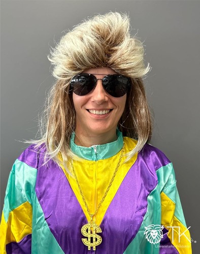 Vokuhila Assi Perücke - Accessoire zum Retro Kostüm 80er 90er Fasching - Bild 5 von 6