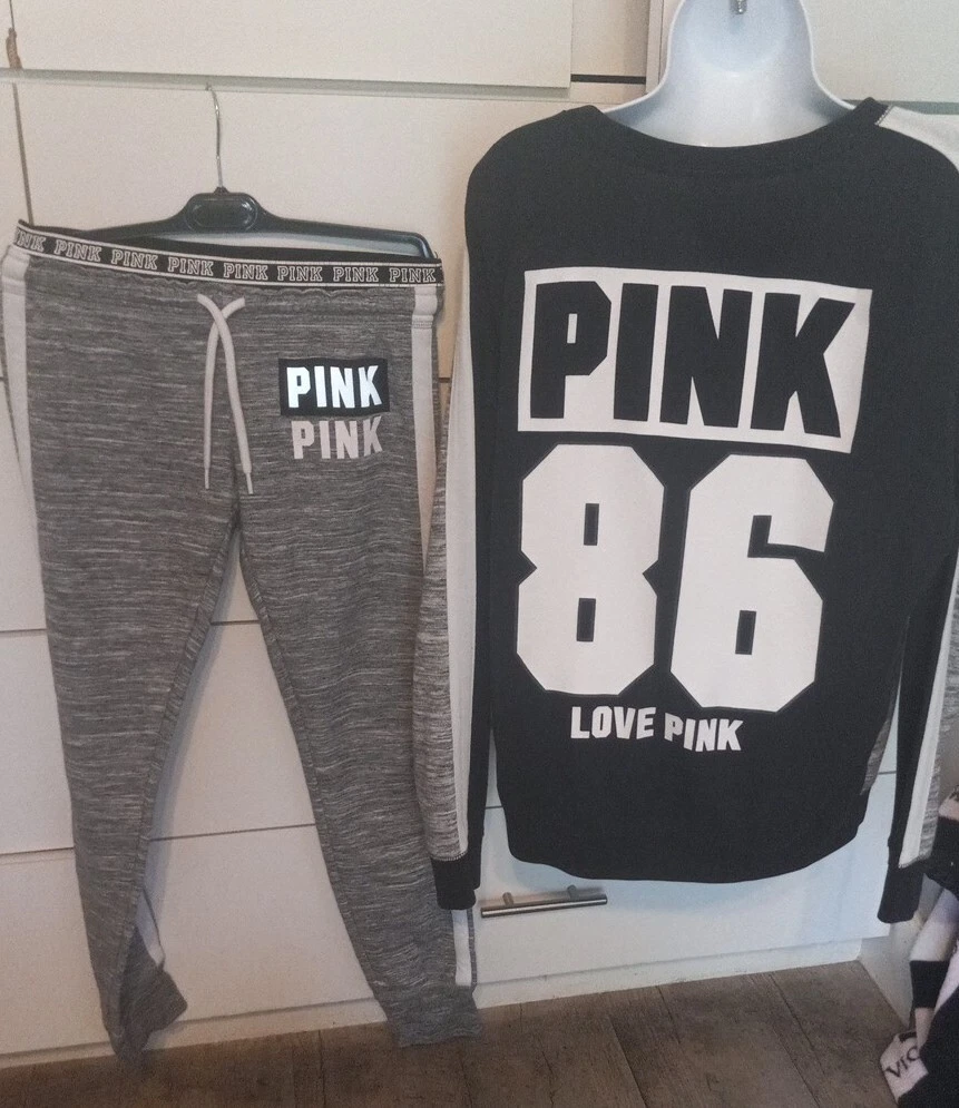 Victoria’s Secret pink signature Logo 86 PULLOVER/ULTIMATE Joggers Outfit  S/M