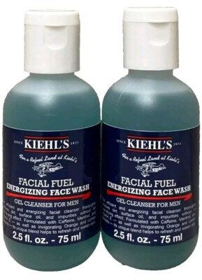 2 Kiehl's Facial Fuel Energizing Face Wash Original Form. Men 2.5 fl oz = 5 oz 