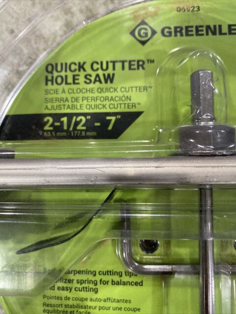 GREENLEE QUICK CUTTER ADJUSTABLE RECESSED LIGHT HOLE SAW 2-1/2"-7" 06923 CARBIDE