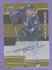 Andreas Lilja GOLD 2001-02 BAP Be A Player Autograph Signed #213 LA Kings