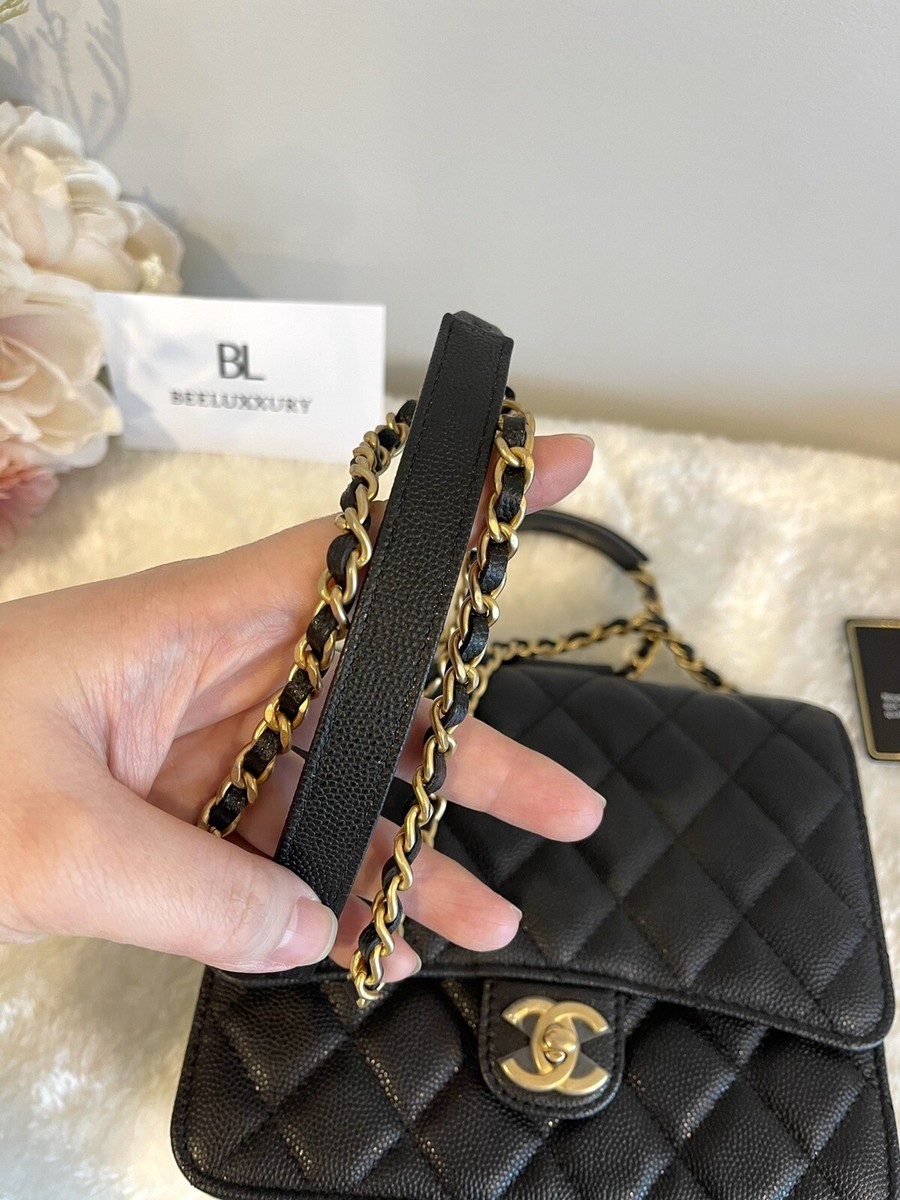 Chanel Black Caviar Leather Quilted Square Mini Crossbody Flap Bag SHW at  1stDibs