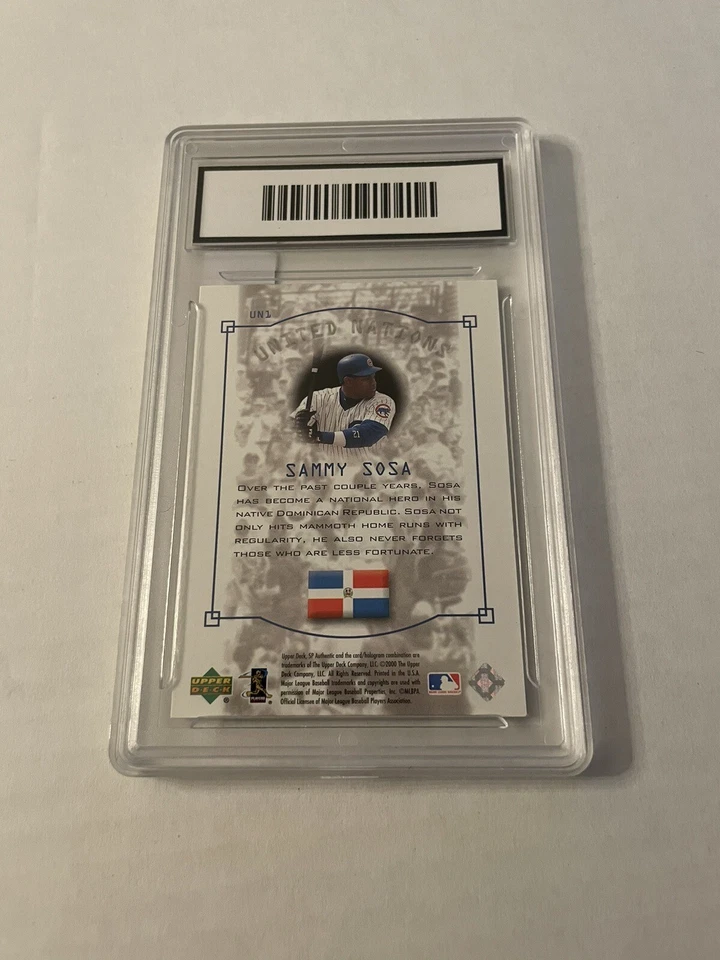 2000 SP Authentic United Nations #UN1 Sammy Sosa High GRADE - Image 3 of 3