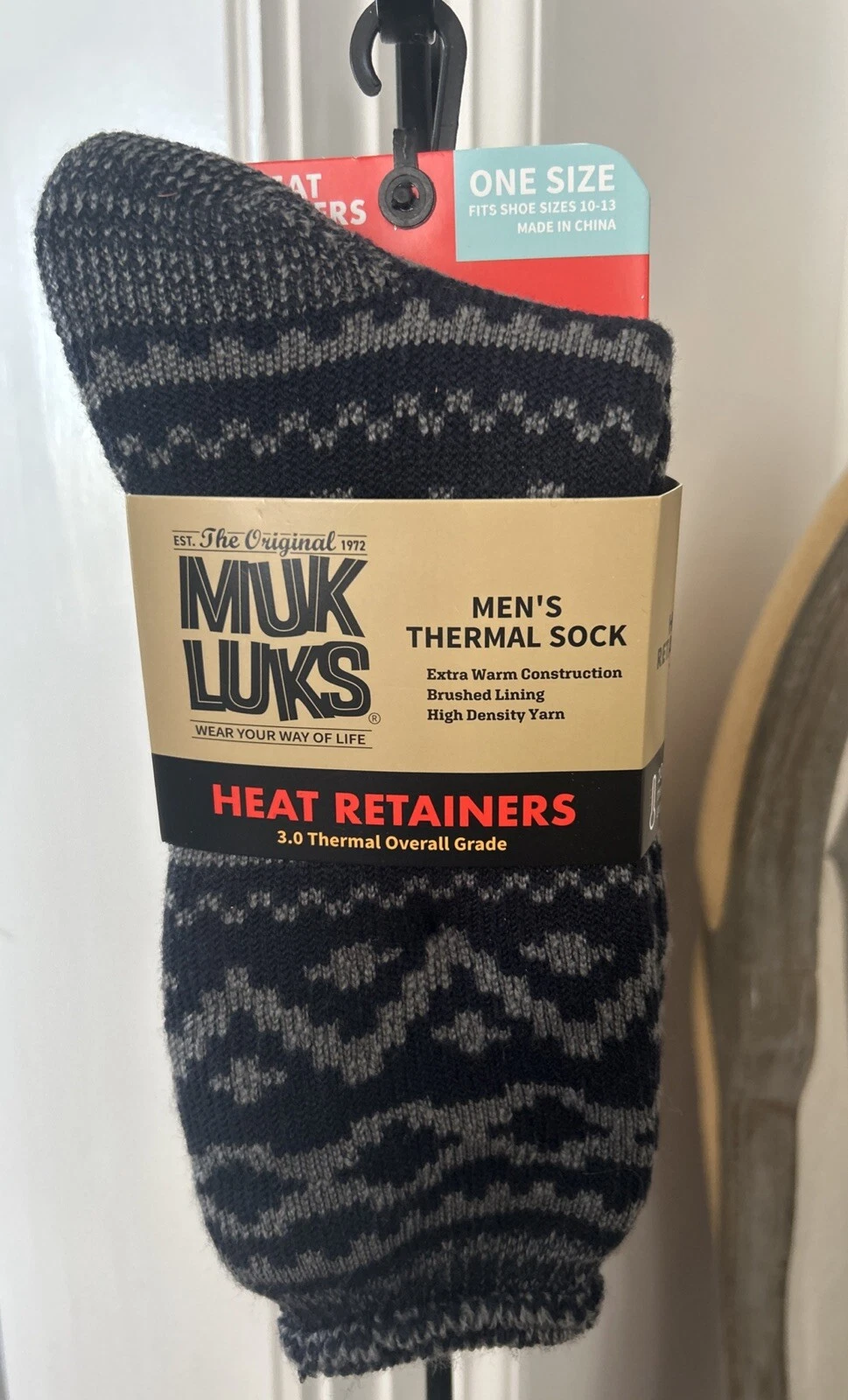 NWT Muk Luks Mens Thermal Slipper Socks One Size