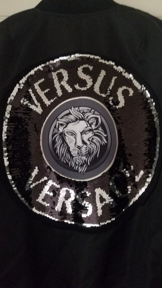 VERSUS VERSACE ジャケット Versus Versace Sequin lion Logo Bomber jacket Black 46 IT