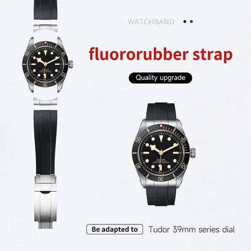 Correa de reloj de goma flúor FKM de 20 mm para Tudor Black Bay 58 39 mm BB58 - Imagen 1 de 17