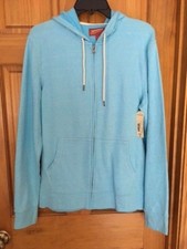 New Arizona aqua blue men's lightweight hoodie zip S M Small Medium jacket