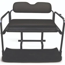 Ezgo Golf Cart TXT T48 Flip Flop Rear Seat Kit Fold Down Back Seat Black Seats