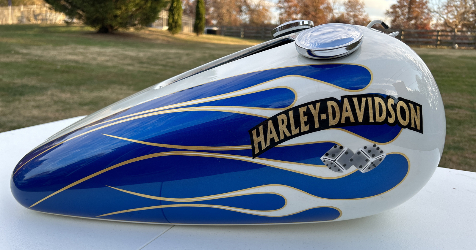 Harley Davidson Softail Deuce FXSTDI Gas Fuel Tank Custom Dice Paint