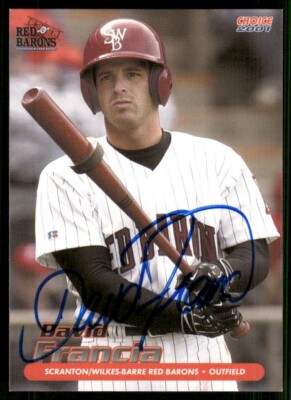 2001 Scranton Red Barons DAVID FRANCIA Signed Card autograph auto PHILLIES