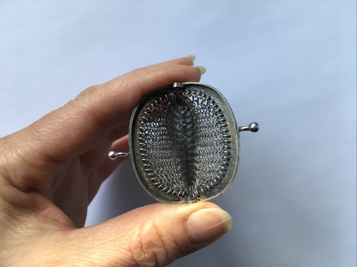 Wallet Early 20th Century "Chainmail" SILVER Hallmarks WILD BOAR 19.7 Grams - Picture 13 of 15