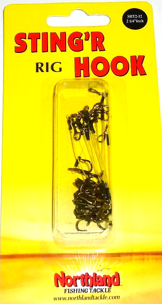 NORTHLAND TACKLE STING'R Treble Hooks - 12 Pack, Size 2, Bronze, For Walleye, Bass, Live Bait