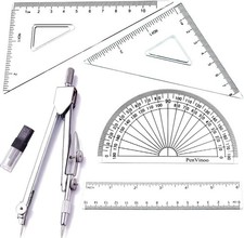 Geometry Rulers and Compass Set Student Drawing Compass Rulers Protractor Schoo