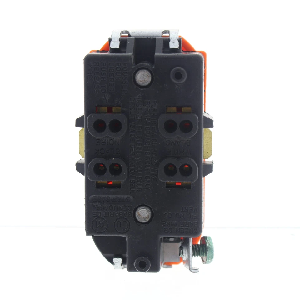 Leviton RESIDENTIAL Orange Duplex Receptacle Outlet 5-15R 15A 5248-OR NO STRAP - Image 4 of 4