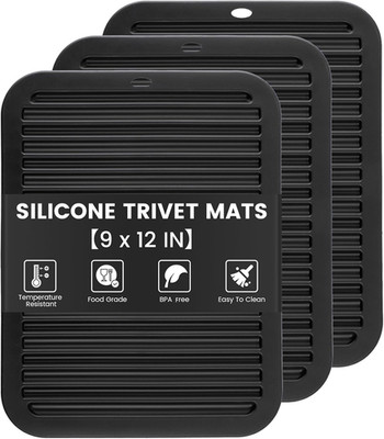 3er Pack Silikon Untersetzer für heiße Töpfe und Pfannen 23x30cm hitzebeständige Untersetzer Matte 