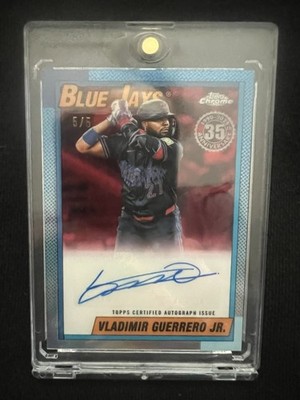 Topps 2025 Chrome Update Vladimir Guerrero Jr. 1990 Auto Red Refractor /5