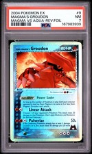 Team Magma's Groudon 9/95 PSA 7 EX Team Magma Vs Team Aqua Reverse Pokemon Card