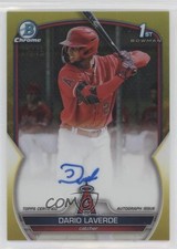 2023 Bowman Chrome Prospect Yellow Refractor 72/75 Dario Laverde Auto 4f5