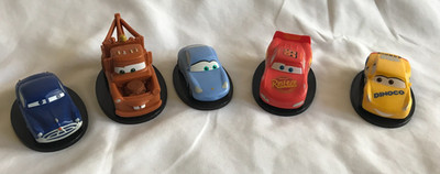 Lot of 5 Disney Pixar Cars Plastic Figurines Non-Functional Wheels Display