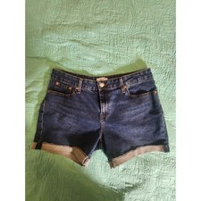 Denizen from Levis Womens Mid-Rise Denim Shorts Dark Wash Blue Size 14 W32