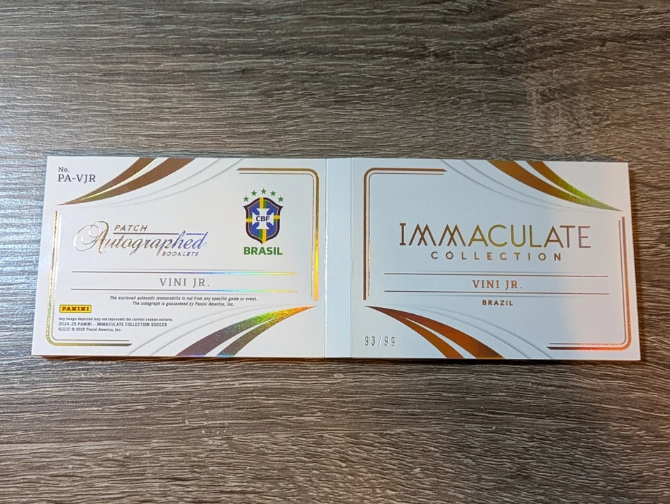 2024-25 Immaculate Vinicius Junior Patch Autograph Booklet /99 On Card Vini Jr - Image 2 of 2
