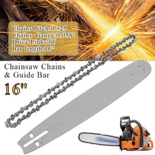 16"in Chainsaw Guide Bar and Chain Set .325" .058" 66DL for Husqvarna36 41 50 55