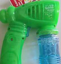 Bubble Blast Green Bubble Gun Toy with Bubble Solution Bottle